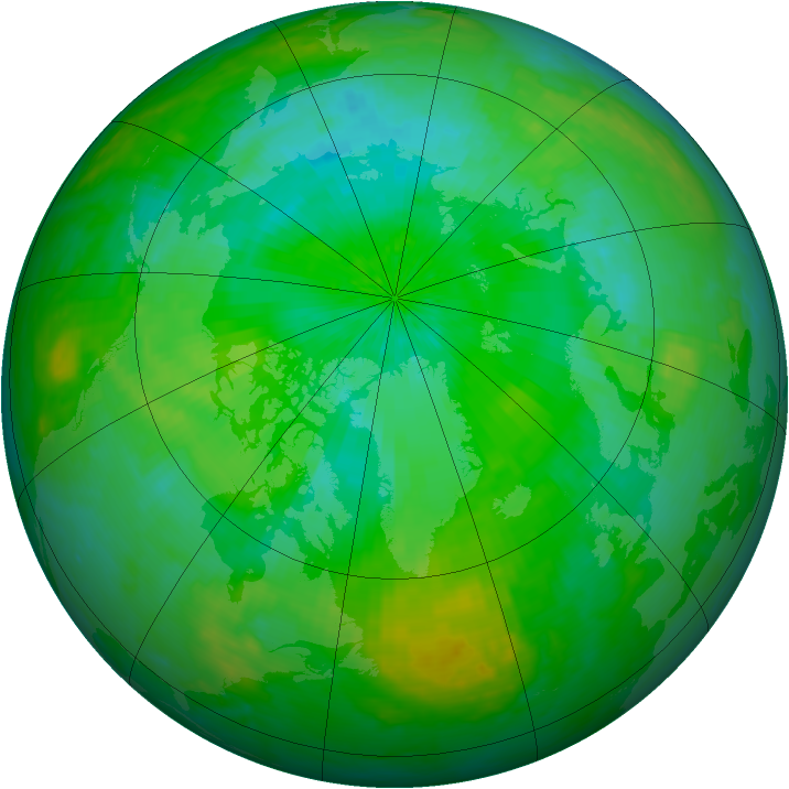 Arctic ozone map for 06 August 2003